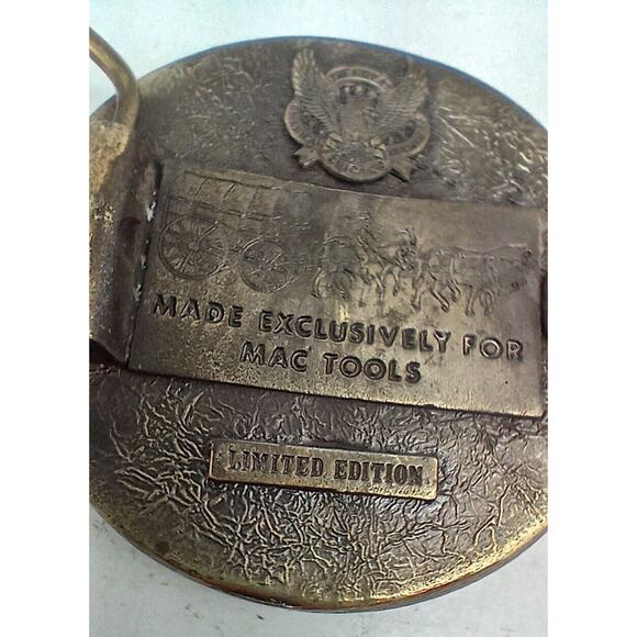 Rare Vintage Mac Tools Limited Edition Men’s Belt Buckle Solid Brass With Stars - Picture 5 of 8